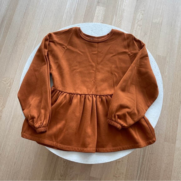 Zara Orange Peplum Sweater Size Small - Picture 2 of 5